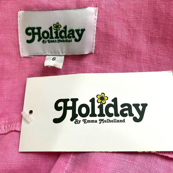 Holiday The Label NWT Pink Maldives Y2K 90s Vibe Dress Woven Sheath Stripe S - Picture 6 of 7